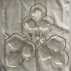 MCM Glass Leaf Dish Set